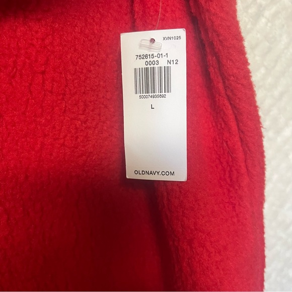 Old Navy Womens Vintage Sherpa Easy Sweatshirt Christmas Red Large Cozy NWT - Picture 7 of 8